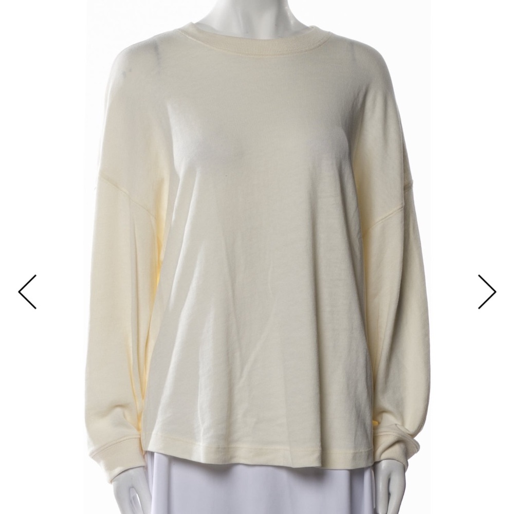 Jenni Kayne Marina Drop Shoulder Cotton Sweater in Ivory Size XS EUC